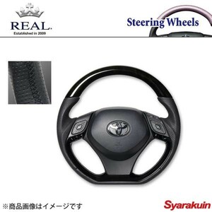 REAL レアルステアリングTOYOTA/トヨタC-HR10系/50系オリジナルシリーズコンビタイプガングリップブラックウッド＆ピアノブラックパネル