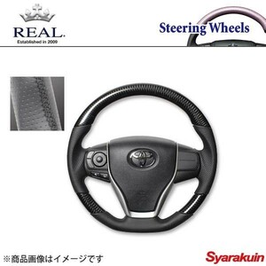 REAL レアル ステアリング TOYOTA/トヨタ ヴォクシー 80系 プレミアムシリーズ ガングリップ ブラックカーボン ブラック ユーロステッチ