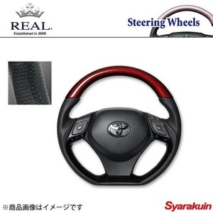 REAL レアルステアリングTOYOTA/トヨタC-HR10系/50系オリジナルシリーズコンビタイプガングリップレッドカーボン＆ピアノブラックパネル