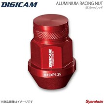 DIGICAM アルミレーシングナット 袋タイプ P1.25 19HEX 35mm RED 20本入 レガシィツーリングワゴン BP#/BL# H15/5-H21/5 AN6F3512RE-DC_画像1