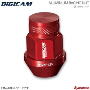 DIGICAM アルミレーシングナット 袋タイプ P1.25 19HEX 35mm RED 16本入 ワゴンRスティングレー MH21S/MH22S H16/12-H20/9 AN6F3512RE-DC16