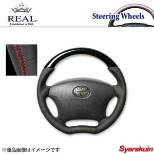 REAL レアル ステアリング TOYOTA/トヨタ ノア 60系 後期 オリジナルシリーズ ガングリップ ピアノブラック RED×ブラック ユーロステッチ