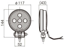 日本ボデーパーツ LED作業灯 (丸) 10V-80V 共通 7.5W 白 LED作業灯 LSL1008B (LSL-1008B) 9893338_画像4