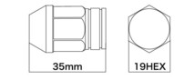 DIGICAM デジキャン アルミレーシングナット 袋タイプ P1.5 19HEX 35mm ブラック 20本入 S-MX RH1/RH2 H8/11～H14/1 AN6F3515BK-DC_画像2