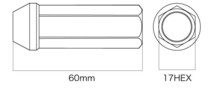 DIGICAM クロモリレーシングナット 貫通 P1.5 6角 60mm BK 20本 ギャランフォルティス CY4A/CX4A H19/8-H27/3 CN6K6015BK-DC×5_画像2