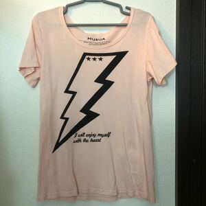 MURUA プリントTシャツ ロゴTシャツ 半袖Tシャツ Tシャツ ムルーア カミナリ イナズマ 雷属性 雷元素