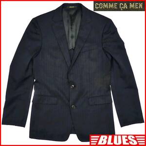  prompt decision *COMME CA MEN* men's M tailored jacket Comme Ca men 46 black stripe suit . wide b leather jacket outer garment 