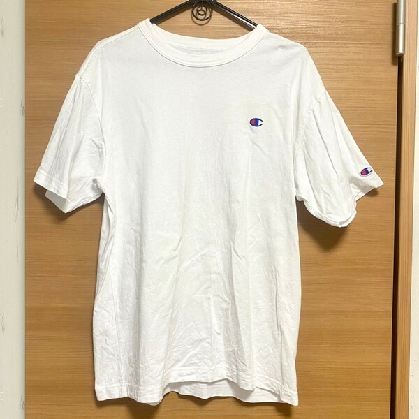 チャンピオン Champion メンズ Tシャツ トップス カットソー 半袖 刺繍 白 M ビンテージ Ｍ 男性 90年代 丸首
