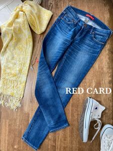  red card RED CARD skinny denim pants 76590 indigo blue 24 -inch small of the back on (74)cm stretch made in Japan beautiful goods 