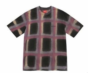 （XL）20ss Supreme Sprayed Plaid S/S Top XLサイズ ブラック シュプリーム 刺繍ロゴ スプレーチェック Tシャツ 全タグ付き