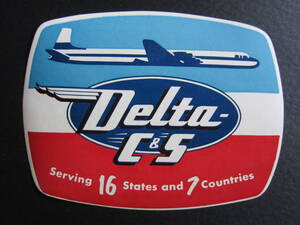 デルタ航空 × C&S航空■DELTA■Chicago and Southern Air Lines■ダグラスDC-6■ラゲッジラベル■1953年頃