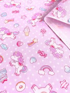 生地 ユニコーン柄 女の子生地 ミント 2mカット