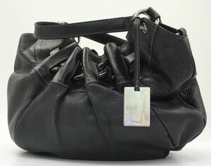 FURLA★フルラ★カーフショルダーバッグ ダークネイビー系★F5251/S1★約W30×H30×D10㎝