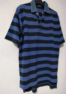 Ralph Lauren　ラルフローレン　メンズ　ポロシャツ　ボーダー　シャツ ポロ　Tシャツ　半袖シャツ　ブルー　ブラック　ナイガイ