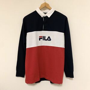 FILA(ITA)ビンテージラグビーシャツ　刺繍ビッグ ロゴ