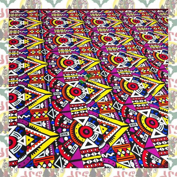 【SALE/270cm x 110cm/3ヤード】アフリカンプリント生地 barg-e15 アフリカ布 アフリカ生地 ゴールドプリント アンカラ キテンゲ パーニュ
