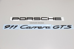 #☆新品【ポルシェ純正】マットブラックエンブレム【PORSCHE 911 Carrera GTS】ポルシェ911 991 他 997 996 993 964 930 にも