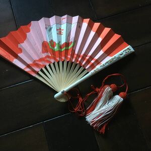 扇子♪1回使用♪定形外120円♪おめでたい鶴と松♪七五三♪7歳