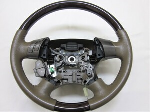 エリシオン RR1 RR2 RR3 RR4 純正 ウッド コンビ ステアリング ハンドル キャメル スイッチ 管理番号（X-7030）