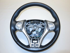 エクストレイル T32 NT32 HT32 HNT32 純正　革　ステアリング　ハンドル クルコン スイッチ　管理番号（W-2056）