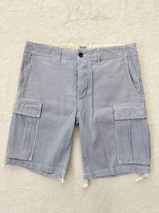 USA製 TODD SNYDER NEW YORK ショートパンツ size30 メンズ ハーフパンツ 軍パン カーゴパンツ ストライプ トッドシュナイダー