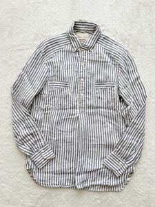 Haver Sack sizeL тянуть over linen рубашка полоса евро Work Vintage Vintage Haversack мужской 