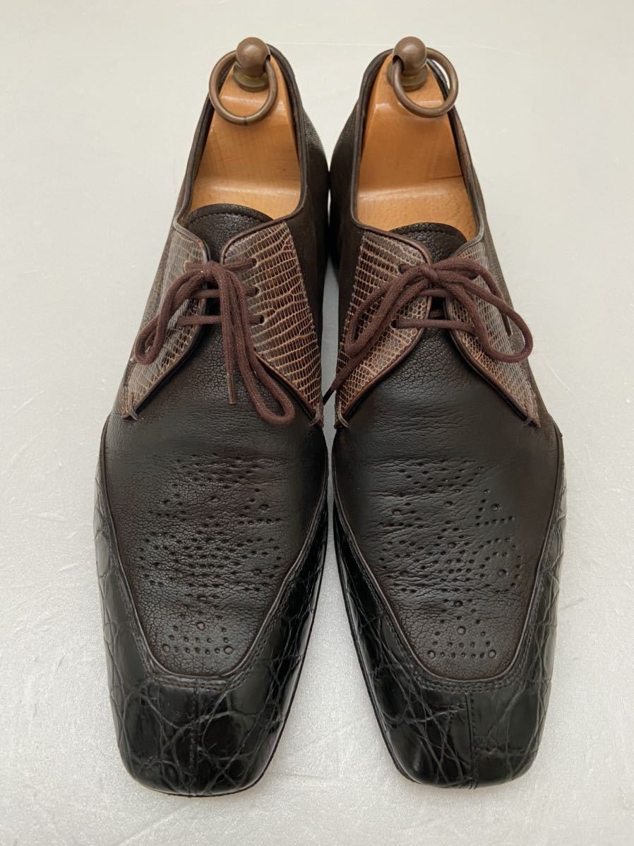PRADA size7 イタリア製レザーシューズ クロコダイル クロコ リザード