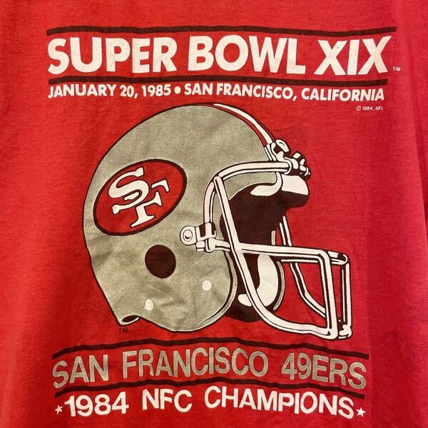 80’S 1984 NFC CHAMPIONS サンフランシスコ49ERS Tシャツ サイズS 赤 50/50