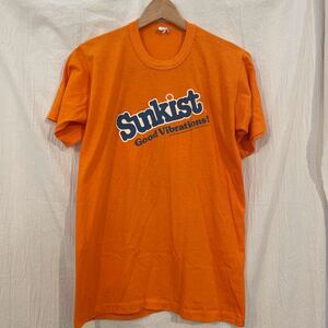 80's 企業もの USA製 Sunkist/サンキスト ロゴTシャツ XL オレンジ