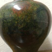 【中古 送料込】陶器 陶芸 花瓶 壺 ブラウン系 高さ(約)22cm×幅(約)18cm 作者不明◆D5061_画像2