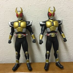 【中古 送料込】仮面ライダーアギト グランドフォーム（2001年）×2体 ソフビ フィギュア 高さ(約)31cm【ジャンク】◆D5081