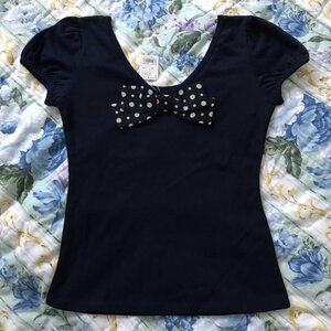 ★ L'EST ROSE (REST ROSE) TOPS/NAVY/SIZE 2/M с ленточным знаком