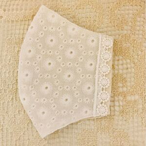 立体カバー 立体インナー ハンドメイド(2wayタイプ)ホワイトレース生地に生成りシングルガーゼ