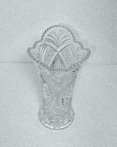 クリスタルカットガラス花瓶☆お花が生える花瓶