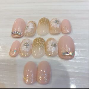 ネイルチップ ジェル ジェルネイル ミディアム ハンドメイド グラデ