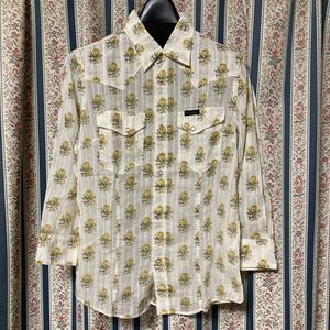  Hysteric Glamour Skull flower pattern 7 minute sleeve Western sia- shirt lame stripe thin blouse feather weave cooling avoid 