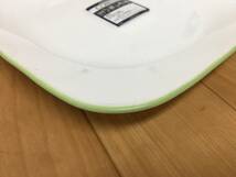 パール金属　CORELLE / コレール　タフホワイト（リーフ）　スクエア　中皿　CP-9451　10枚セット　フチグリーン_画像4