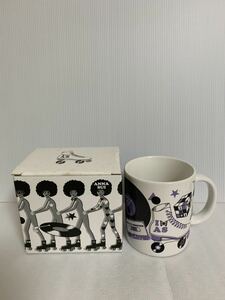  prompt decision /ANNA SUI/ Anna Sui / mug / not for sale / Novelty / tableware / retro / white / white / girl record cassette design / glass / box aged deterioration 