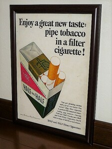 1965年 USA '60s Vintage 洋書雑誌広告 額装品 Half and Half Tobacco ハーフ&ハーフ / 検索用 ガレージ 店舗 装飾 看板 ( A4size )