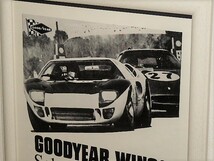 1966年 UK 60s vintage 洋書雑誌広告 額装品 GOODYEAR / 検索用 FORD GT40 フォード vs フェラーリ ガレージ 店舗 看板 装飾 ( A4size) _画像2