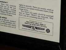 1966年 UK 60s vintage 洋書雑誌広告 額装品 Triumph TR4A トライアンフ / 検索用 ガレージ 店舗 看板 装飾 サイン ( A4size A4サイズ ) _画像6