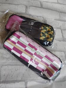 新品 2個セット 鬼滅の刃 筆箱 和柄 ペンケース ポーチ ゲームソフト 収納袋
