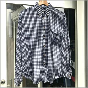 ★ノーティカ　nautica　90s　USA製　ボタンダウン　レーヨン　長袖シャツ　size L★検 オンブレチェック ビンテージ