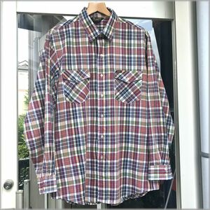 ★Lee　70s 80s　状態良好　USA製　チェック柄　長袖シャツ　size XL　ユニオンチケット★ ビンテージ