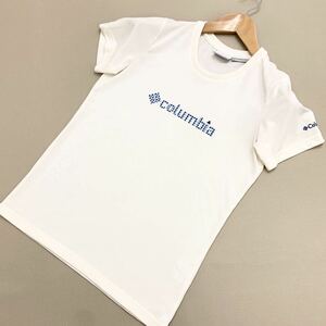 コロンビア COLUMBIA 半袖 Tシャツ ホワイト 白 アウトドア 胸ロゴ レディース Sサイズ シンプルなデザイン♪■ED68