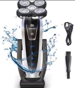 メンズ 電気シェーバー 5枚刃 髭剃り 電気カミソリ 5Dフローティングヘッド IPX7防水回転かみそり USB充電式 自動調整