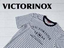 ☆送料無料☆ VICTORINOX ビクトリノックス 古着 半袖 ボーダー Tシャツ メンズ S ホワイト トップス 中古 即決_画像1