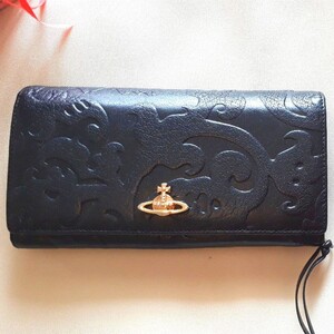 【送料無料】Vivienne Westwood ヴィヴィアンウエストウッド 長財布 黒 ロゴ型押し