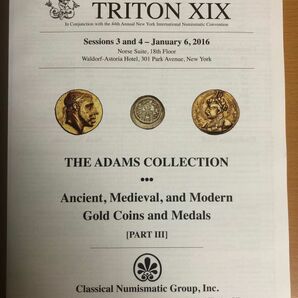 【送料160円】Classical Numismatic Group THE ADAMS COLLECTION PARTⅢ CNG Triton XIX オークション/メダル/コイン/貨幣の画像3
