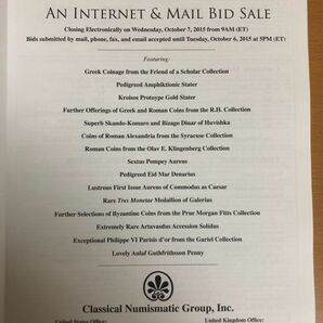 【送料160円】Classical Numismatic Group CNG Auction 100 オークション/メダル/コイン/貨幣の画像3